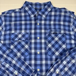 Vineyard‎ Vine Harbor Shirt Men's Large Blue Plaid Vented Performance EUC